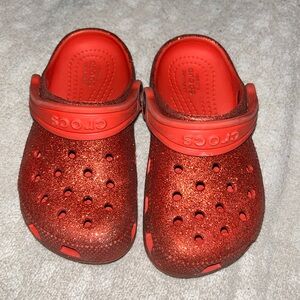 Red glittery Crocs size 9C